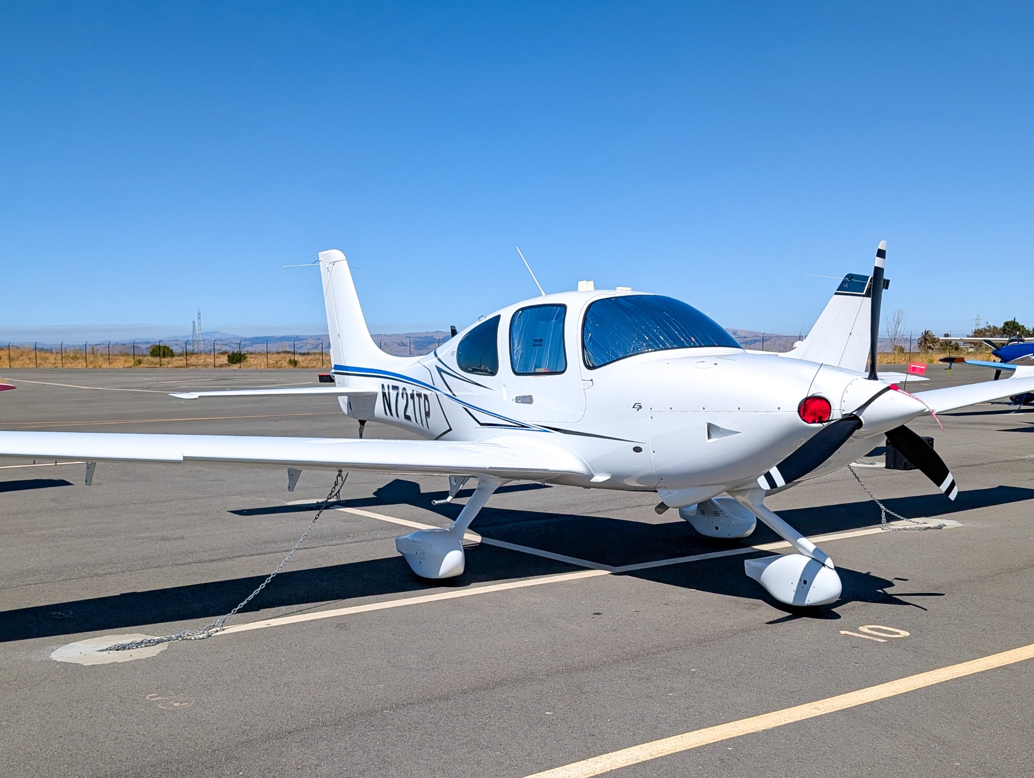 N721TP parked on the Palo Alto ramp