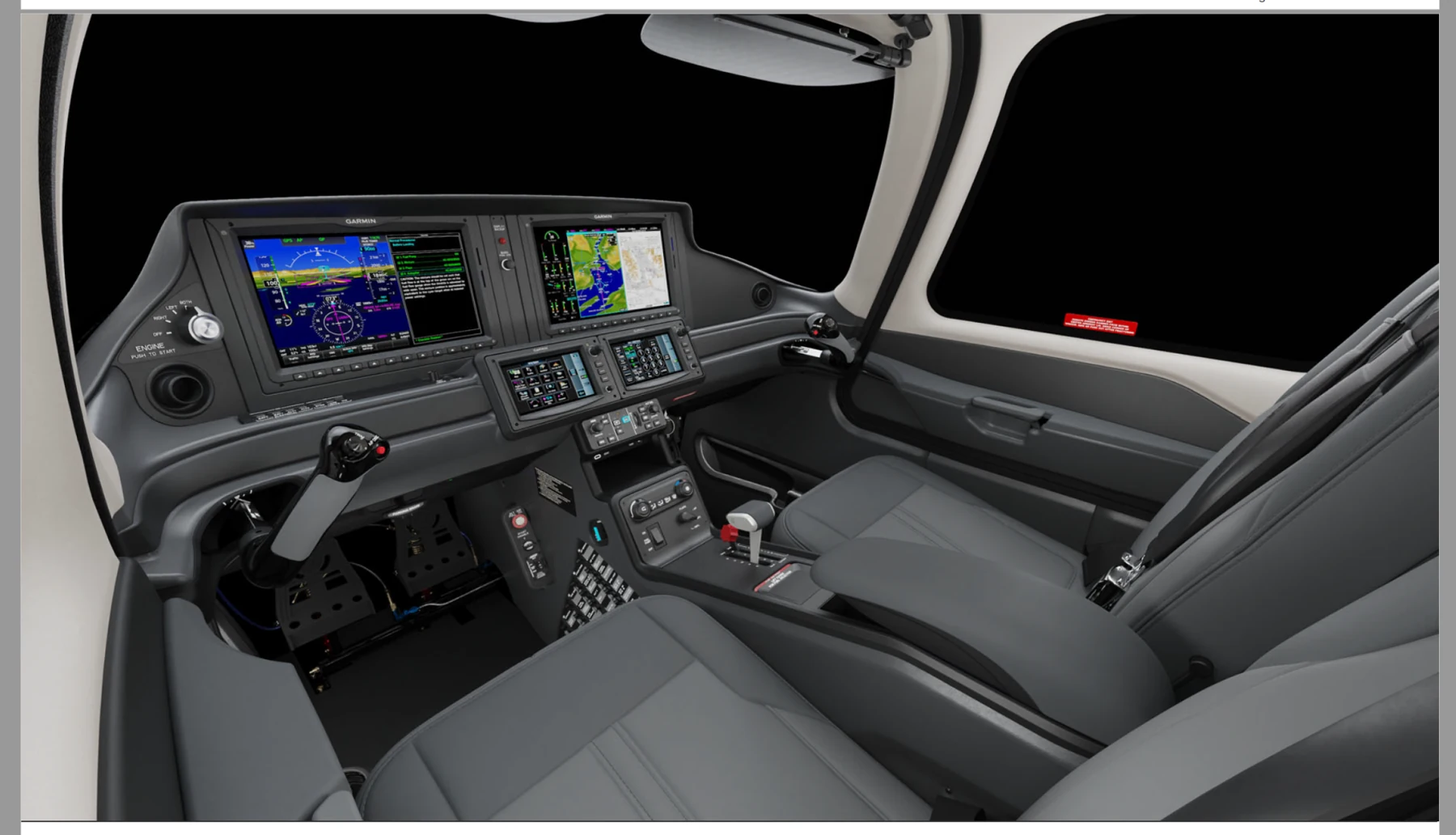 Reference rendering of the SR20 Perspective Touch+ cockpit